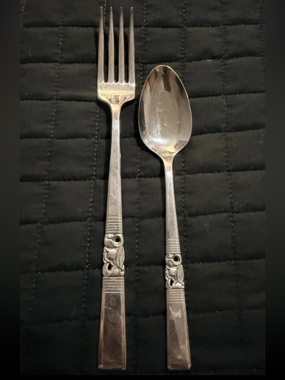 Oneida Community Morning Star Silverplate Dinner Fork & Teaspoon 1948 VTG 2pc